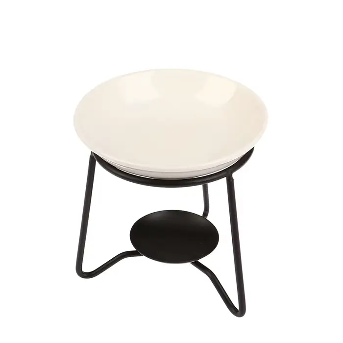 Lampe d'aromathérapie en céramique et métal multi-fonctionnelle pour diffusion d'huiles essentielles, décoration de maison et relaxation spa