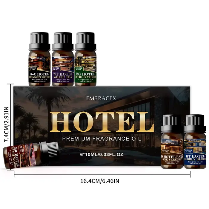 6 pièces/1 pièce Coffret cadeau d'huiles parfumées pour hôtel, diffuseur d'air pour voiture, parfum d'hôtel haut de gamme, huile parfumée d'hôtel 5 étoiles, cadeau pour amis