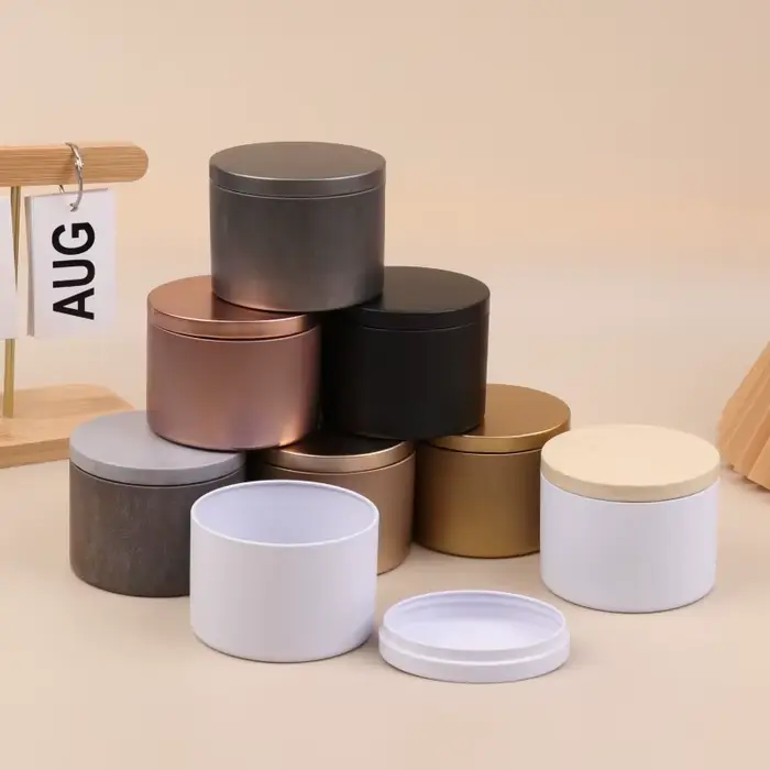 Boites en etain pour bougies et the artisanat rangement cadeaux occassions speciales
