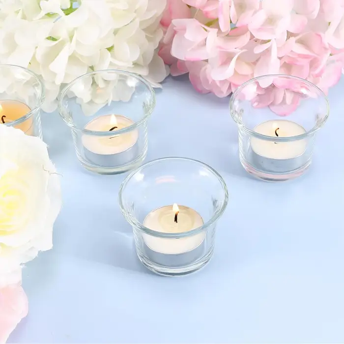 Porte-bougies votives en verre, Porte-bougies chauffe-plat en verre, Porte-bougies chauffe-plat en v