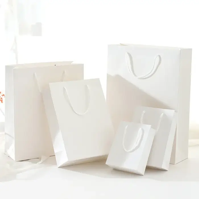 Sac cadeau à poignées blanches de haute qualité