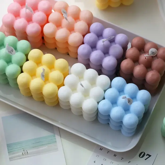 Bougie parfumée en forme de Cube à bulles