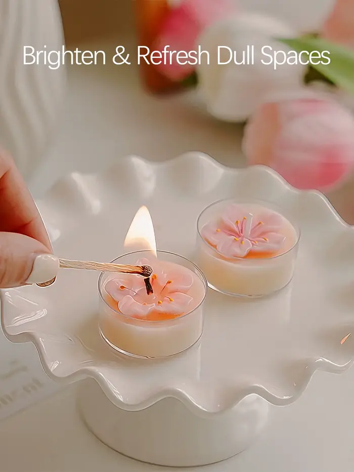 Bougies parfumées en fleurs de pêcher rose