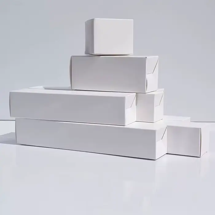 Boîte en papier blanc vierge, longue boîte en carton pour tubes minces, emballage cadeau artisanal, boîtes en papier kraft, boîtes à cosmétiques, 33cm, 10 pièces