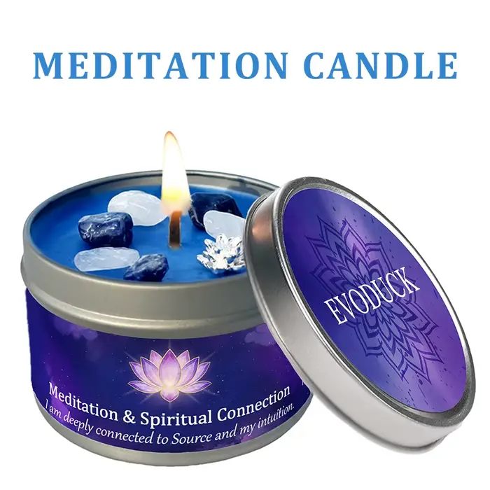 Bougie parfumée au cristal d'encens et de bois de santal, méditation, connexion spirituelle, aromath