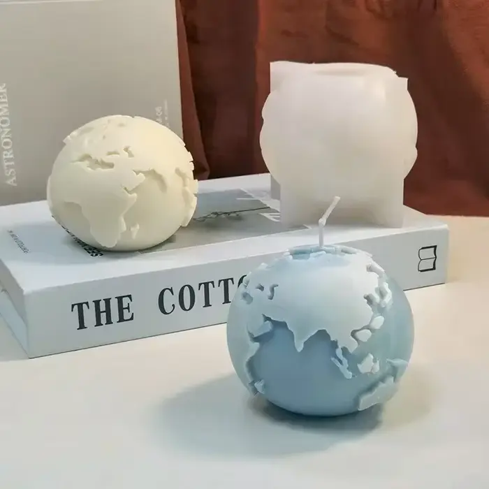 Moule à bougie en Silicone en forme de lune et de terre