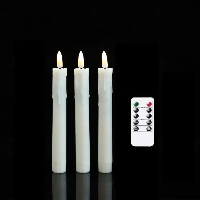 Paquet de 7 pouces de 3 bougies décoratives LED télécommandées
