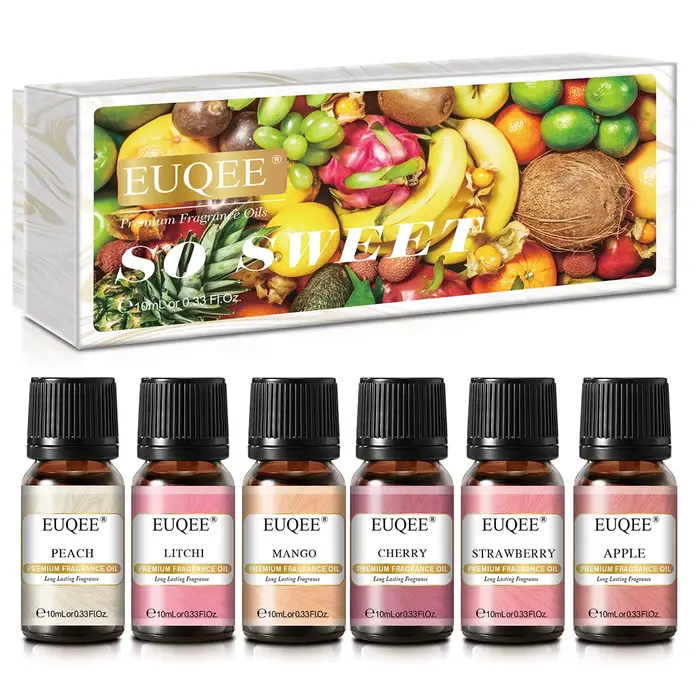 Coffret cadeau d'huile aromatique EUQEE pour humidificateur, ensemble de chateau parfumé, diffuseur de bougies, désodorisant exécutif Regina, 6 pièces 10ml couleur variée occasions spéciales