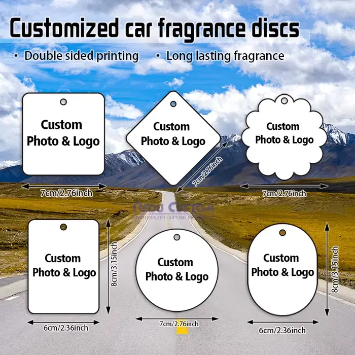 Désodorisant de voiture personnalisé avec photo, forme sur mesure, carte parfumée suspendue, logo personnalisé, cadeau