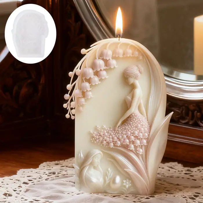 Moule en silicone pour bougie de fille de fleur de muguet