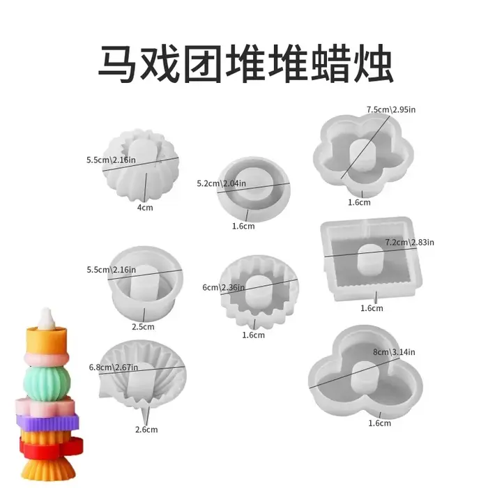 Moule à bougies en silicone empilable DIY, forme géométrique, pour bougies coniques longues, outil d