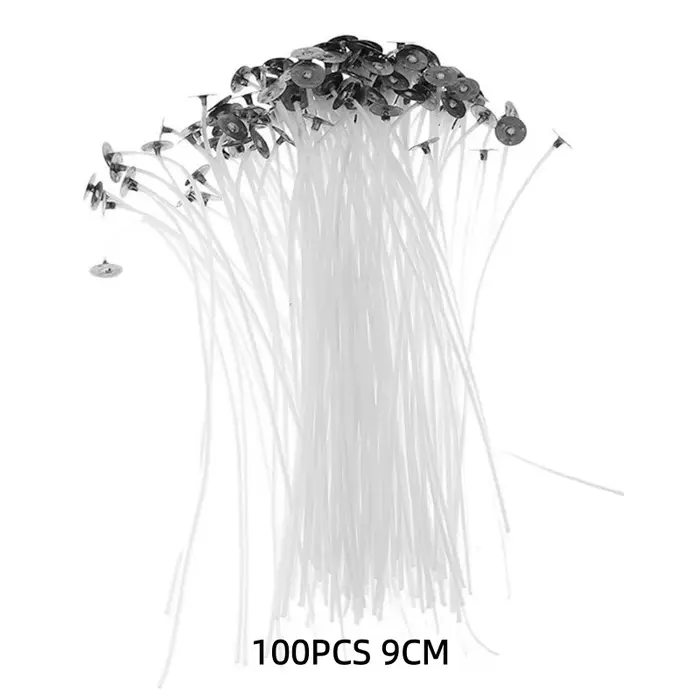 Mèches de bougies pré-cirées, 100 pièces, 9CM, 15CM, 20CM, pour la fabrication de bougies, noyau en 