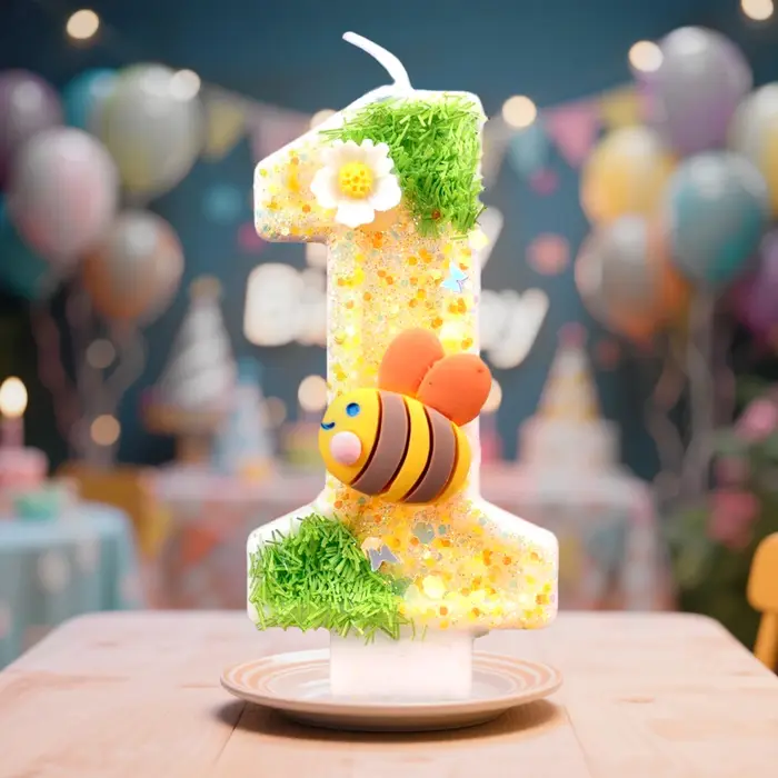 Bougies mignonnes en forme d'abeille faites à la main pour décoration d'anniversaire et de fête en cire de paraffine multicolore