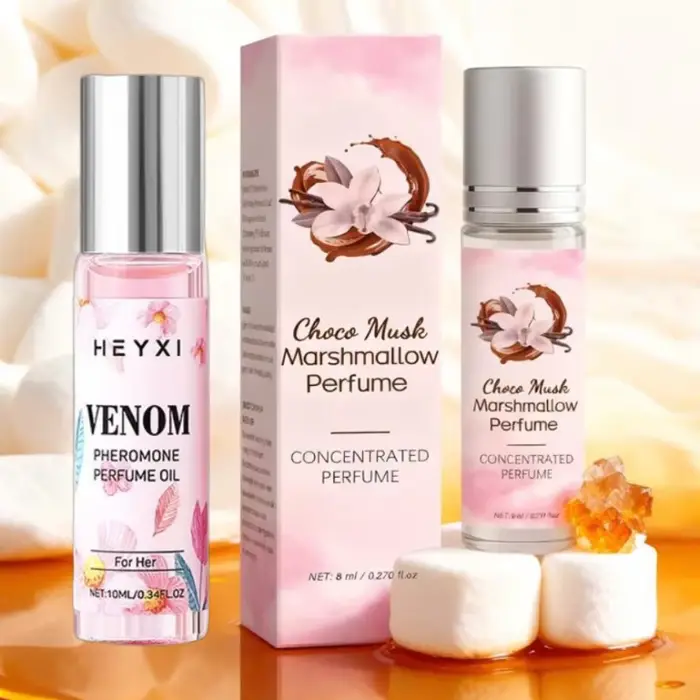 Parfum de chocolat aux musques de Noël, parfum de noix de coco naturel, durable et populaire, parfum à bille, cadeau pour femmes, parfait pour les vacances et les occasions spéciales