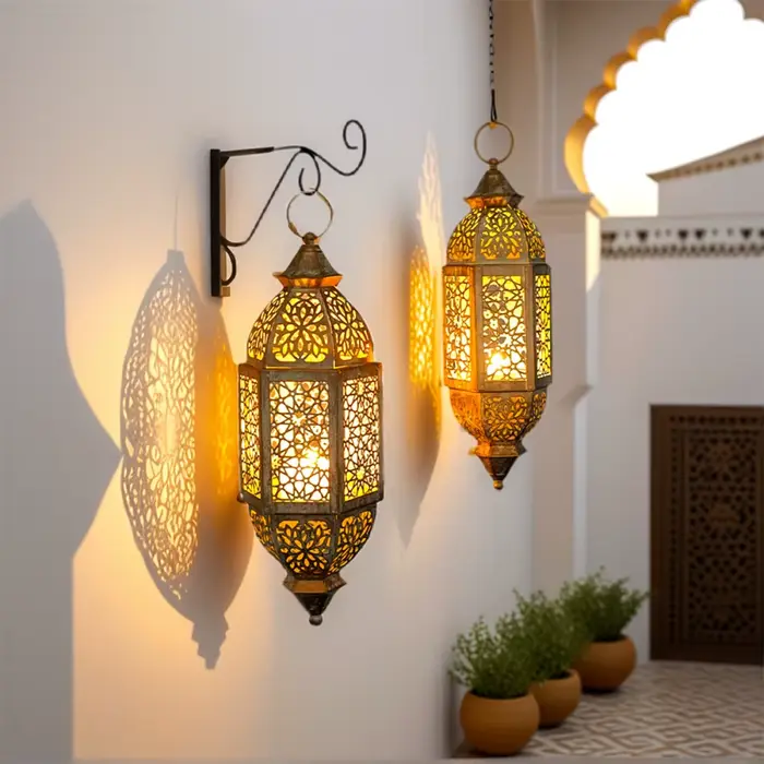 Bougeoir de Festival marocain en fer creux