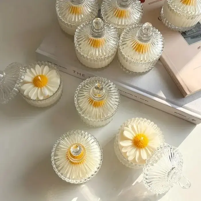 Moule à bougie en silicone fleur de marguerite pour artisanat en résine et argile occasion décoration et cadeau spécial