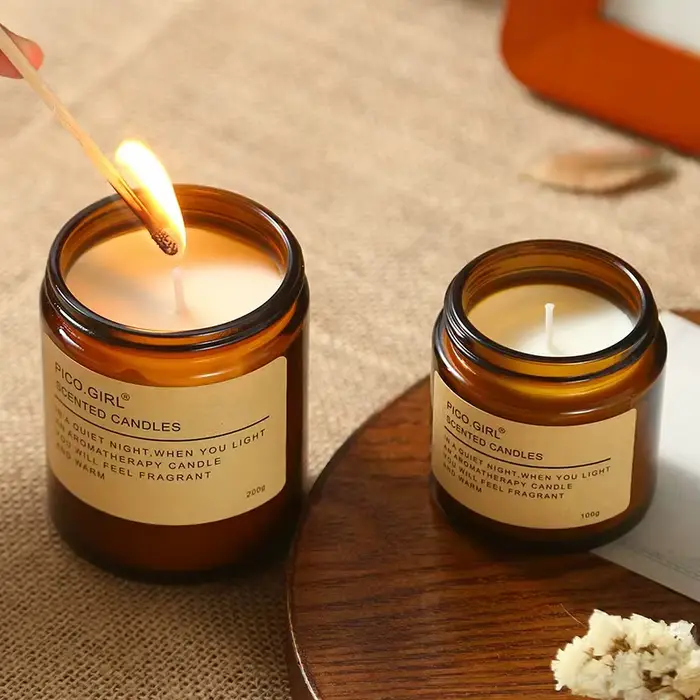 Bougie aromathérapeutique sans fumée de 100 g, idéale pour la décoration de la maison, les cadeaux d'anniversaire et de la Saint-Valentin