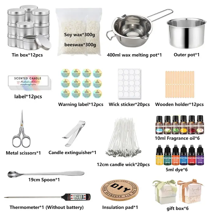 Kit de mèches de pot verseur de bougies