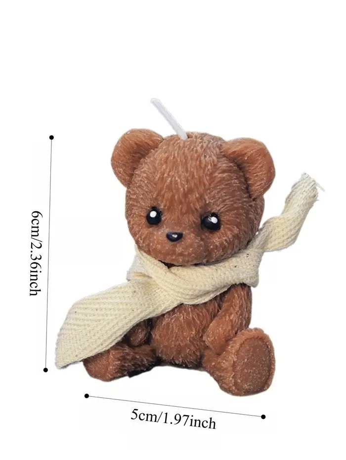 Bougie parfumée ours en peluche avec écharpe