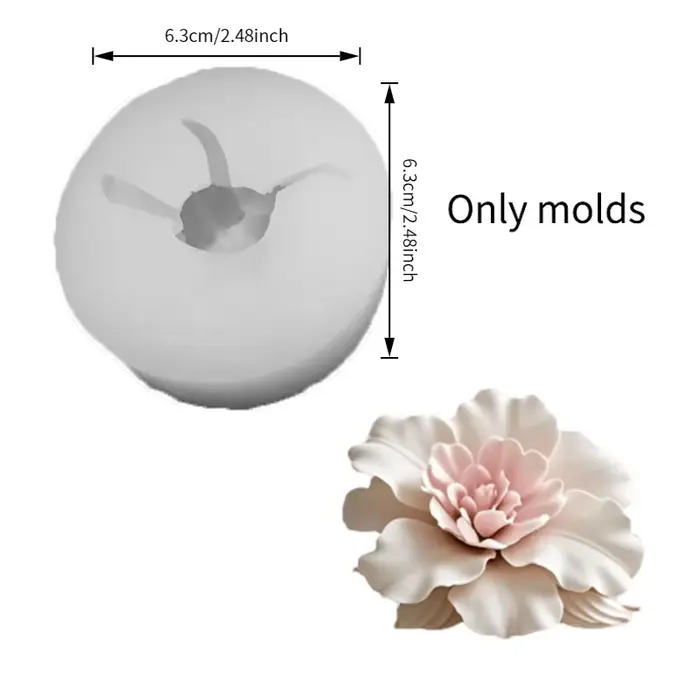 Moule en silicone en forme de lys, adapté à la fabrication de bougies, à la production de plâtre, à 