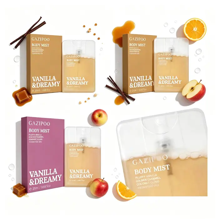 Lot de 2 brumes corporelles parfumées Vanille Pomme 20ml, Spray Eau de Toilette Fraîche, Parfum Cheveux et Corps, Brume Corporelle pour Femme pour les Rendez-vous