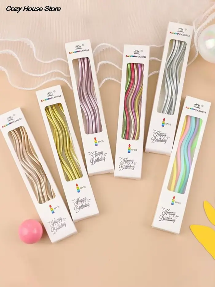 Bougie à Gâteau en Spirale Incurvée Colorée