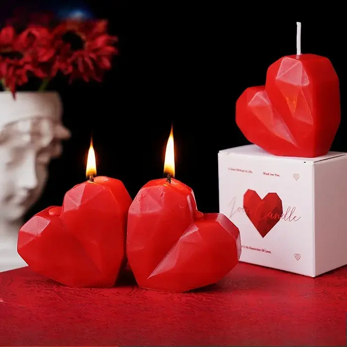 Bougie en forme de cœur 3D