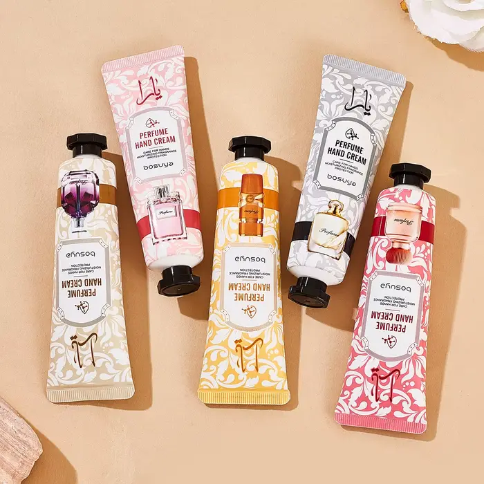 Lot de 5 crèmes pour les mains parfumées aux extraits végétaux – Hydratantes, réparatrices, anti-dessèchement, nourrissantes – Coffret cadeau de Noël