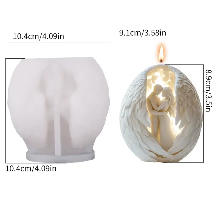 Moule de bougie d'ange de couple romantique pour la saint-valentin, couple d'ange 3D, outils artisan