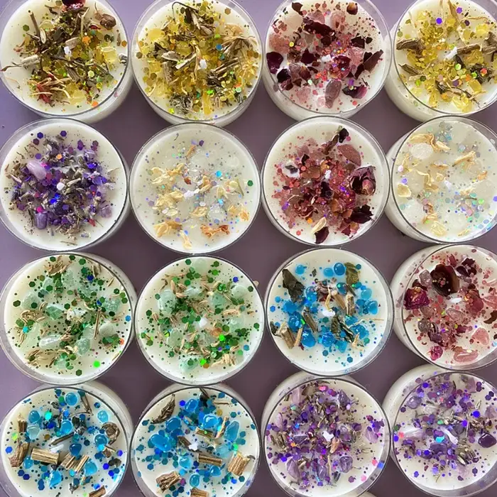 Bougies parfumées en coquillage avec pierre de cristal et fleur séchée pour décoration de vacances et ambiance romantique chez soi occasions spéciales