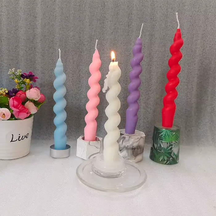Bougies coniques en spirale non parfumées pour décoration de table mariage anniversaire fêtes occaions spéciales