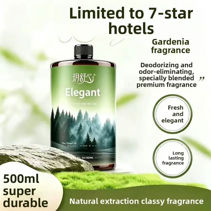 Parfum d'ambiance sans flamme aux huiles essentielles, 500 ml, senteur thé blanc, qualité hôtel cinq étoiles