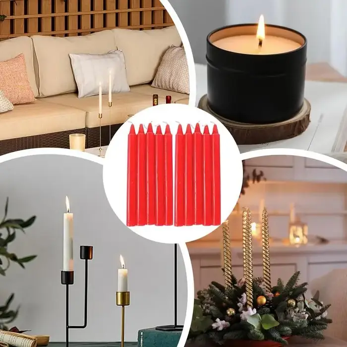 Bougies coniques non parfumées pour décoration intérieure, mariage, anniversaire, vacances et survie, flamme colorée, cire de paraffine, polyvalentes et durables
