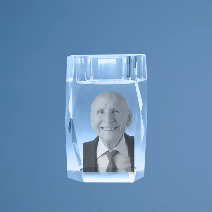 Bougeoir personnalisé avec image en cristal 3D