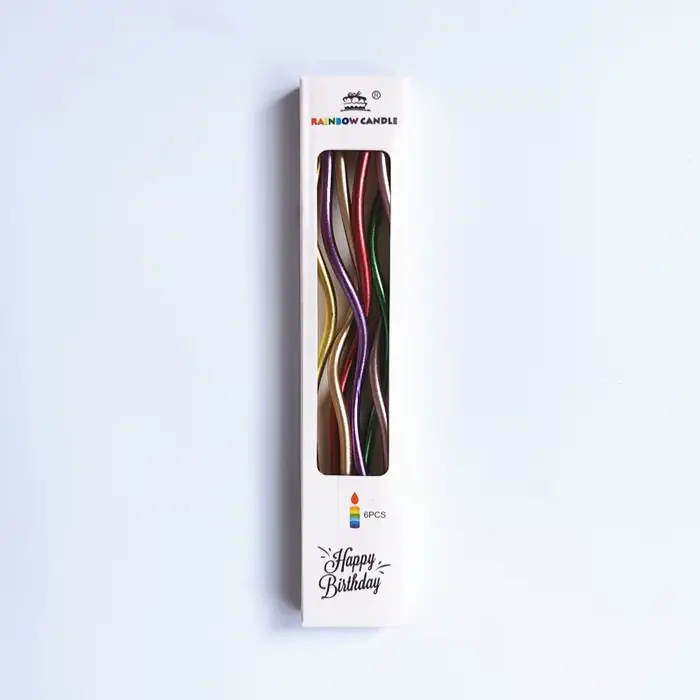 Bougies à gâteau incurvées, 6 pièces/ensemble, décoration de gâteaux, anniversaire, réception-cadeau