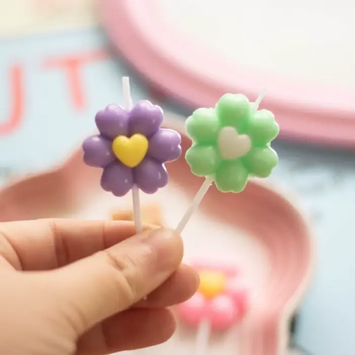Bougies d'anniversaire ours, bougies de gâteau en forme de fleur, décorations de gâteau, fournitures de fête ours, fournitures de fête pour baby shower et mariage