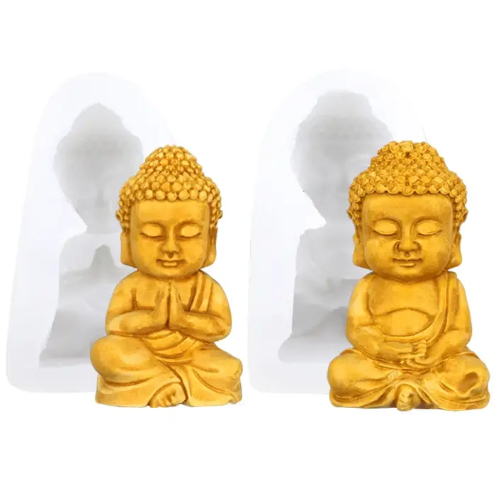 3D bouddha bougie Fondant Silicone moule