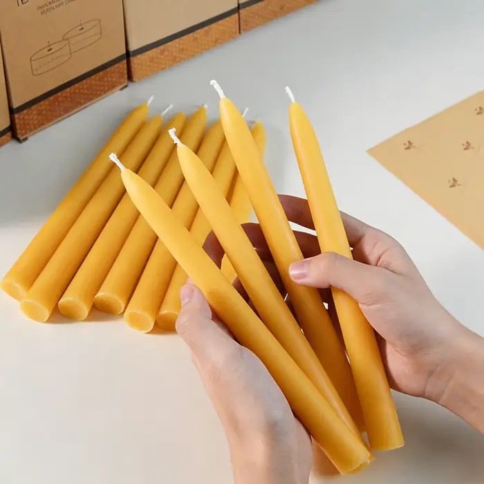 Lot de 10 bougies naturelles au miel
