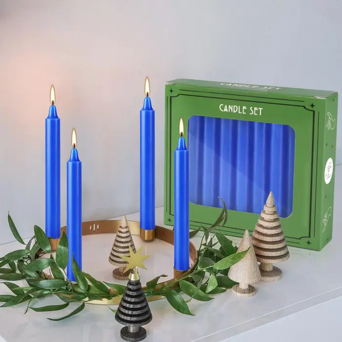 20 cires bleues de 4 pouces