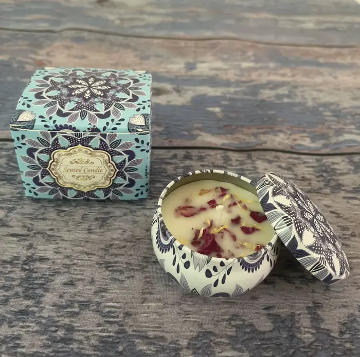 Bougie parfumée à la cire de soja et aux fleurs séchées pour mariage et anniversaire, avec bougies votives en pot fleuri, cadeau personnalisé pour maison et bien-être