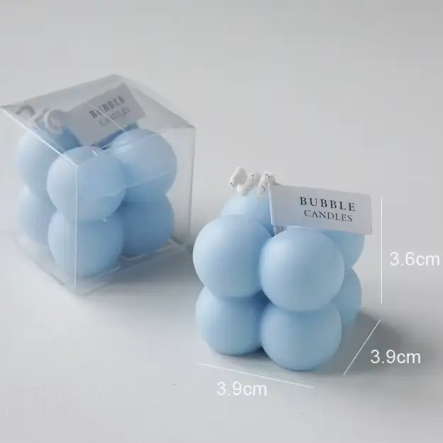 Ins – bougie parfumée en forme de Cube à bulles, faite à la main, pour aromathérapie, cire de soja, 