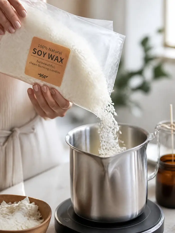 Cire de soja naturelle pure 1000g/500g pour la fabrication de bougies DIY - Matières premières idéal
