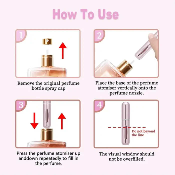 Flacons pulvérisateurs rechargeables 5 ml en métal pour parfum, bouteilles de voyage, conteneurs de parfum rechargeables pour femmes et hommes, idéals pour les voyages, les fêtes et les occasions spéciales