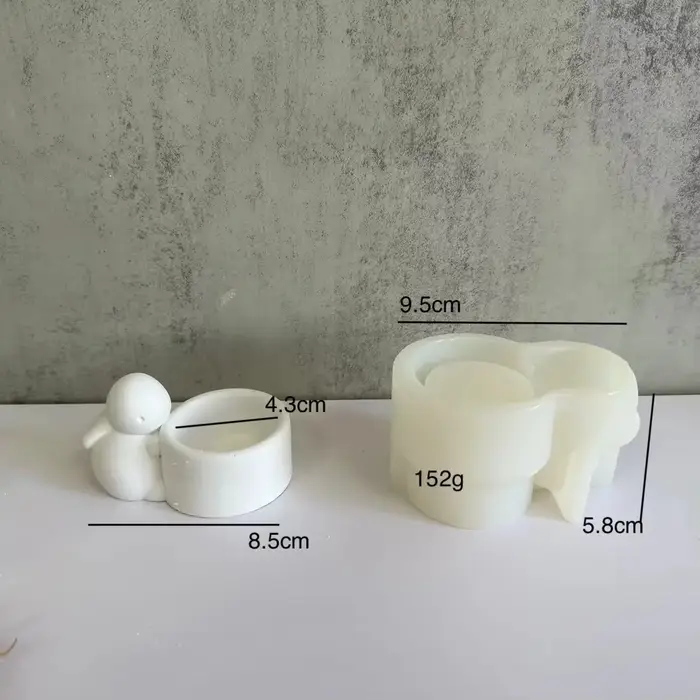 Moule en silicone pour tasse à bougie lapin, bougeoir aromatique, moule en plâtre, décoration d'art,