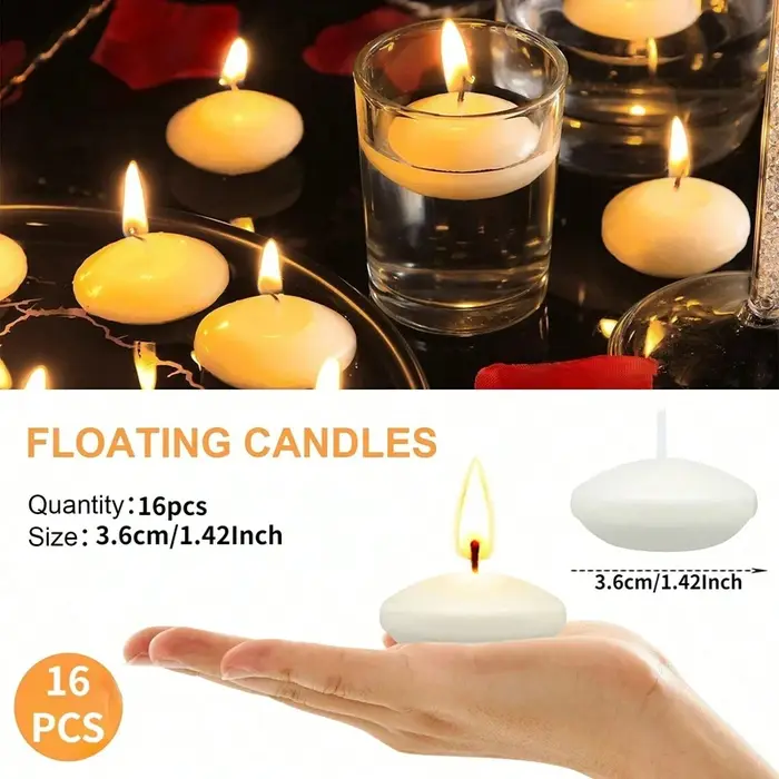 Bougies flottantes à disques non parfumés