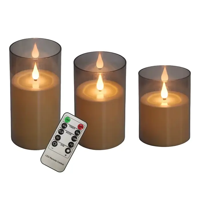Bougies LED sans flamme à piles, avec minuterie à distance, bougies de fête de vacances pour la déco