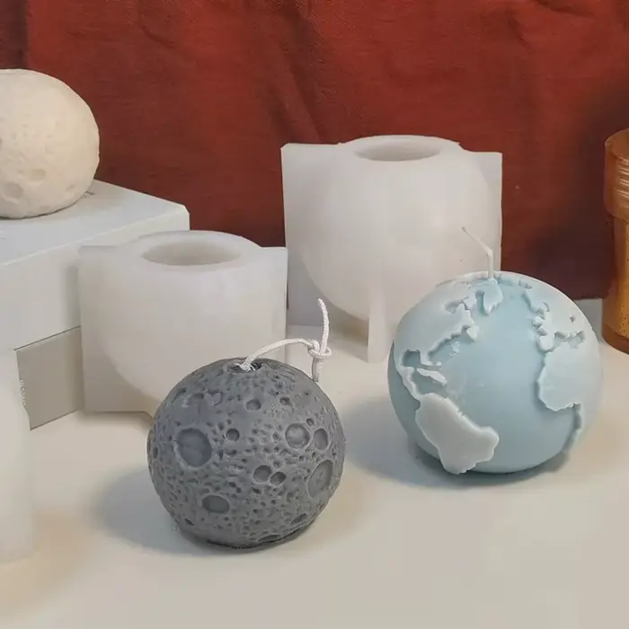 Moule à bougie en Silicone 3D terre lune