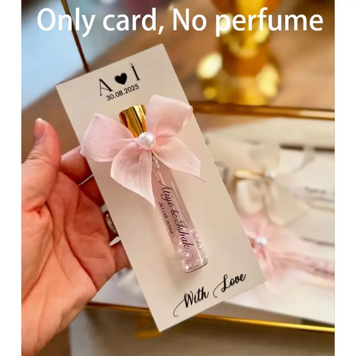 Carte-cadeau de parfum élégante personnalisée pour invités de fête