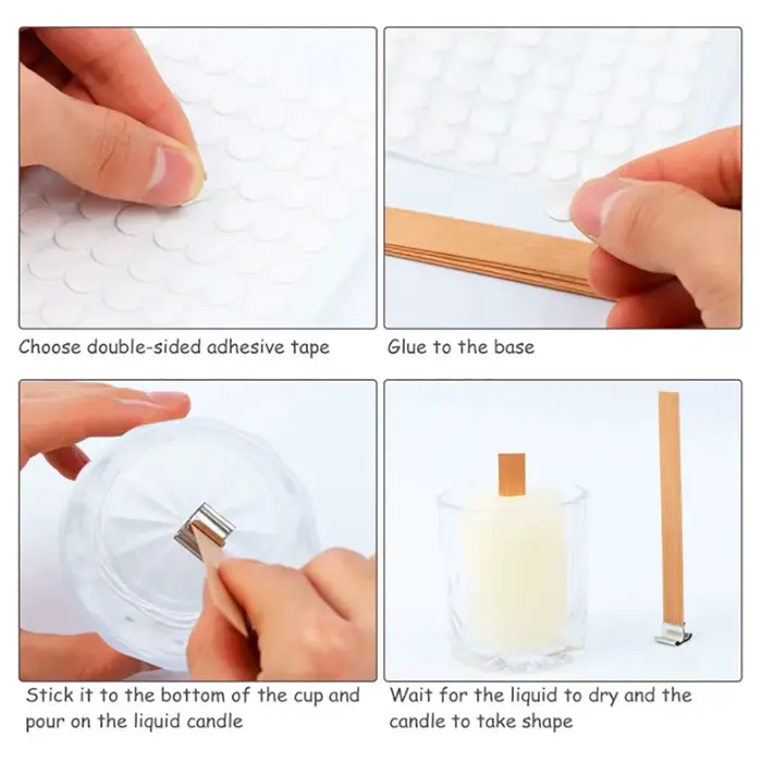 Pour le plaisir 30 pièces mèche de bougie en bois avec Base à Clip artisanat v osier paraffine cire d'abeille brûlant
