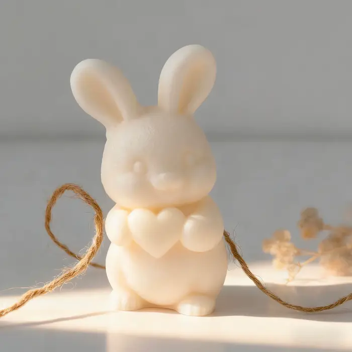 Moule à bougie en Silicone, joli lapin, fait à la main, en résine de gypse aromatique, lapin de pâques, décoration, fournitures de fabrication de bougies, DIY
